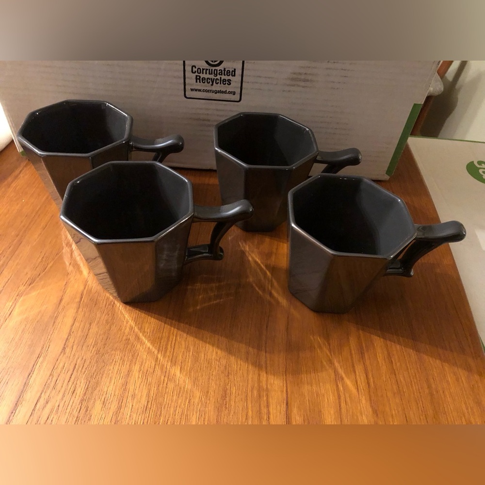 Starbucks Octagonal Charcoal Metallic Mug Set of 4